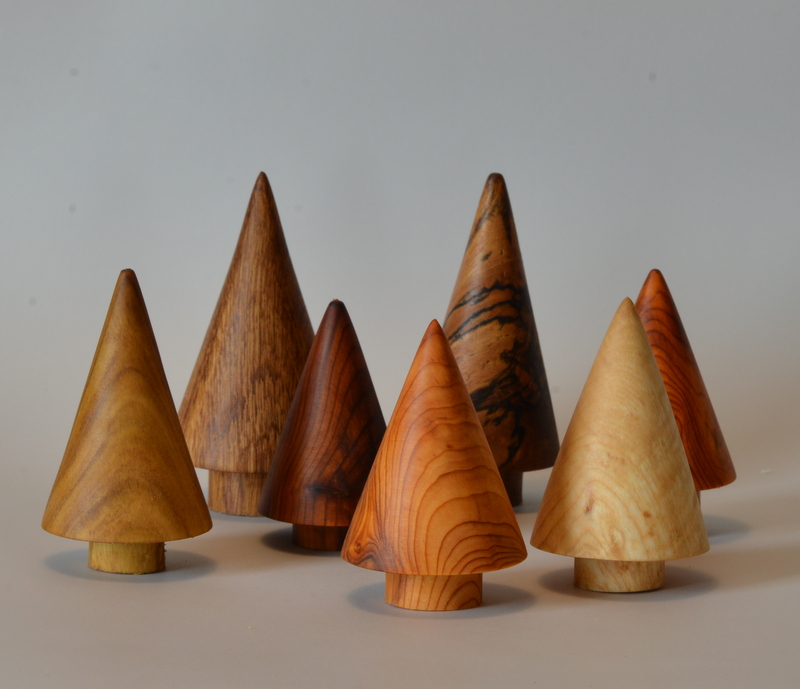 Image of group of turned christmas trees